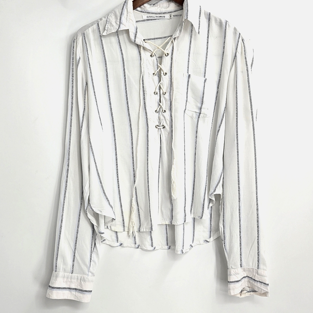 Faithful the Brand‎ Lace Up Stripe Shirt